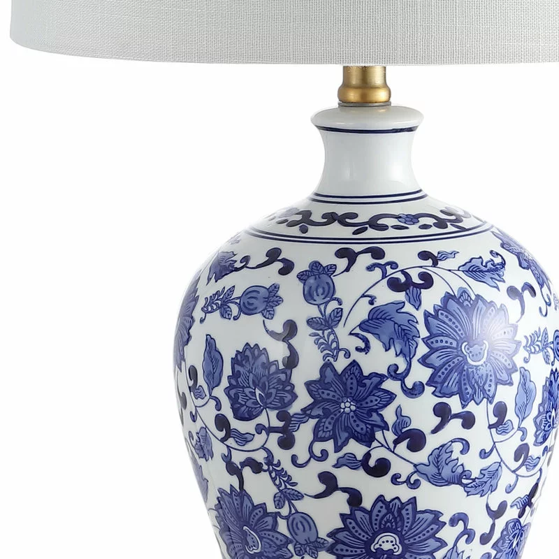 JONATHAN Y Jennifer 25.75" Ceramic Led Table Lamp, Blue And White, Set Of 2 6 JONATHAN Y Jennifer 25.75" Ceramic Led Table Lamp, Blue And White, Set Of 2 - Image 6