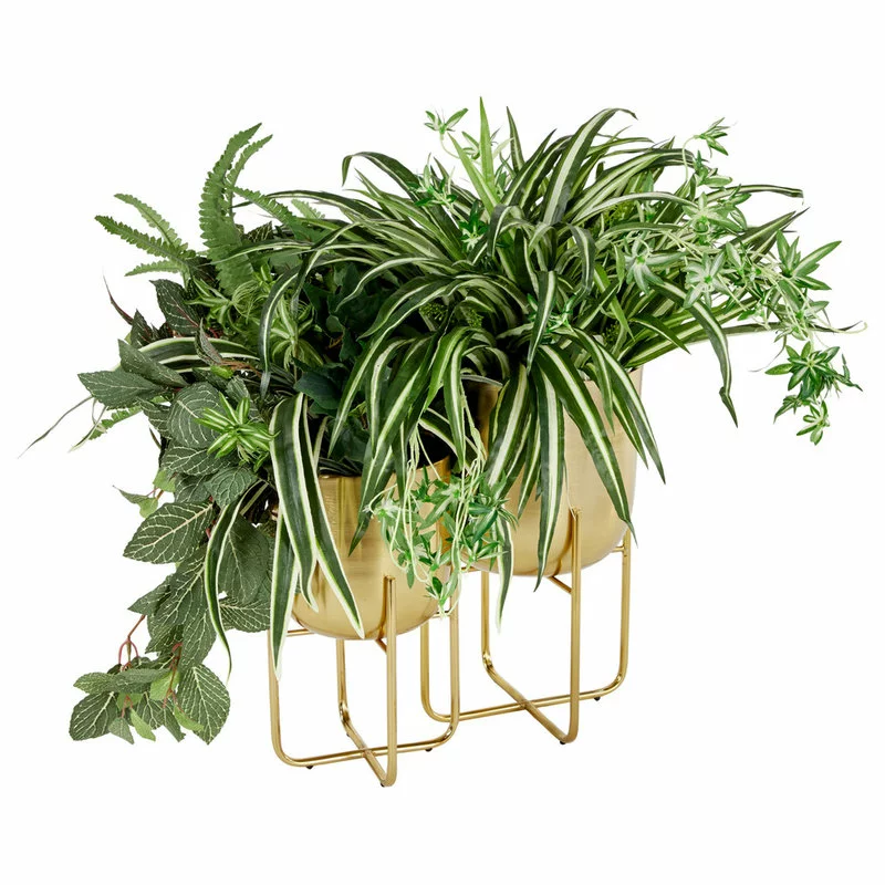 Brimfield & May Contemporary Style Round Indoor/Outdoor Metal Planters, Set Of 2 3 Brimfield & May Contemporary Style Round Indoor/Outdoor Metal Planters, Set Of 2 - Image 3