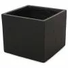 GDFStudio Felipe Outdoor Cast Stone Square Planter, Black, Large
