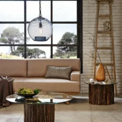 Casamotion Mini Pendant Light Handblown, Light Brown, 11", Black -Ceiling Lighting Shop 8241fd8208d58c28 2220 w800 h800 b0 p0