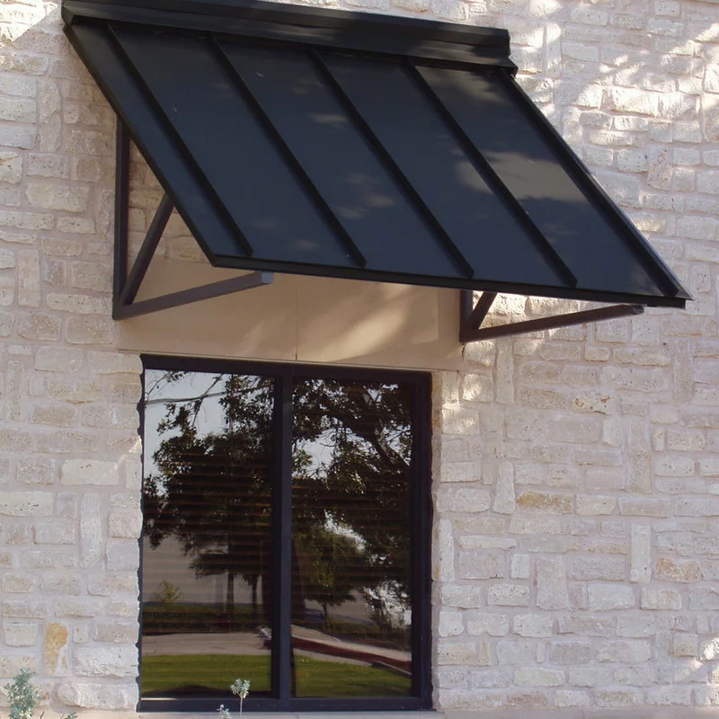 Awntech Corporation 6' Houstonian Metal Standing Seam Awning, Black 2 Awntech Corporation 6' Houstonian Metal Standing Seam Awning, Black - Image 2