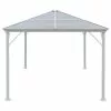 GDFStudio GDF Studio Halley Outdoor 10'x10' Aluminum Framed Gazebo, No Curtains, White