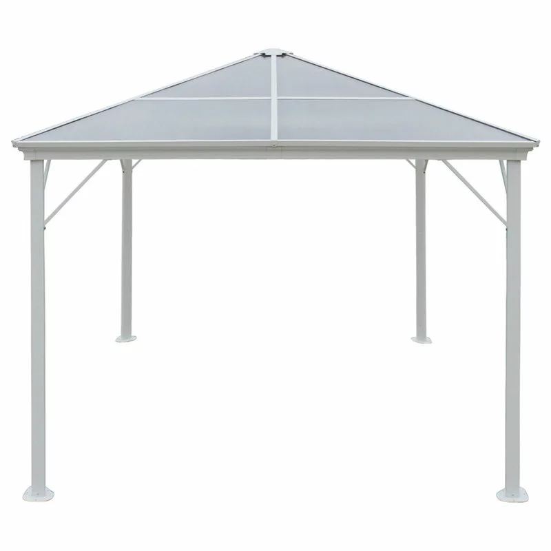 GDFStudio GDF Studio Halley Outdoor 10'x10' Aluminum Framed Gazebo, No Curtains, White 1 GDFStudio GDF Studio Halley Outdoor 10'x10' Aluminum Framed Gazebo, No Curtains, White