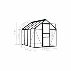 Vida XL International B.V. VidaXL Greenhouse Anthracite Aluminum 51.1 Ft² Garden Shed Plant Conservatory -Ceiling Lighting Shop 830166b00333e1d0 3789 w800 h800 b1 p0