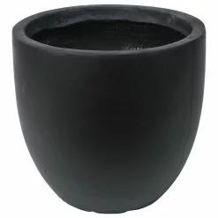LuxenHome Round Black Finish Planter (Medium)