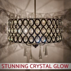 Kira Home Amelia 18" Chic Crystal Chandelier Pendant Light, Brushed Nickel -Ceiling Lighting Shop 83a1c32700c3d34a 8479 w800 h800 b0 p0