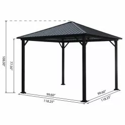 GDFStudio Hester Outdoor Modern Aluminum Hardtop Gazebo, Black 17 GDFStudio Hester Outdoor Modern Aluminum Hardtop Gazebo, Black -Ceiling Lighting Shop 845113c30f906b5f 9359 w800 h800 b1 p0