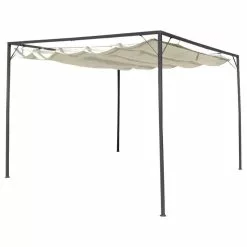 Vida XL International B.V. VidaXL Garden Gazebo With Retractable Roof Canopy 10'x10' Backyard Outdoor