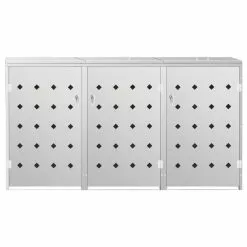 Vida XL International B.V. VidaXL Triple Wheelie Bin Shed 63.4 Gal Stainless Steel Garbage Bin Cover Box -Ceiling Lighting Shop 84d1f2180fc5f6f4 8684 w800 h800 b1 p0