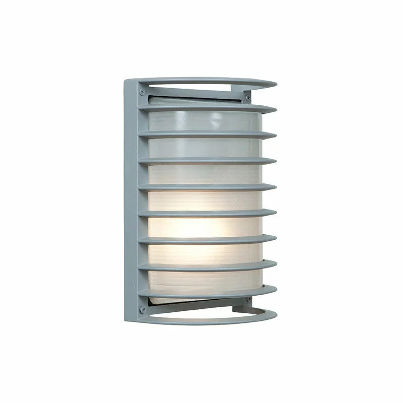 Access Lighting Bermuda LED Outdoor Bulkhead Wall Light, 11", Ribbed Frosted Glass Shade, Satin 2 Access Lighting Bermuda LED Outdoor Bulkhead Wall Light, 11", Ribbed Frosted Glass Shade, Satin - Image 2