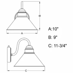 Vaxcel Outland 1 Light Farmhouse , Aged Iron And Light Gold, 10-in. W X 9-in. H X 11.75 7 Vaxcel Outland 1 Light Farmhouse , Aged Iron And Light Gold, 10-in. W X 9-in. H X 11.75 -Ceiling Lighting Shop 8521b3dc00809b80 7110 w800 h800 b1 p0