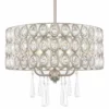 Kira Home Amelia 18" Chic Crystal Chandelier Pendant Light, Brushed Nickel