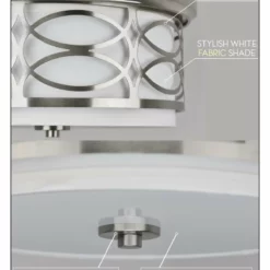 Kira Home Sienna Metal Drum Ceiling Light, Glass Diffuser, Brushed Nickel, Flush -Ceiling Lighting Shop 85f131d00d79a91b 9026 w800 h800 b0 p0