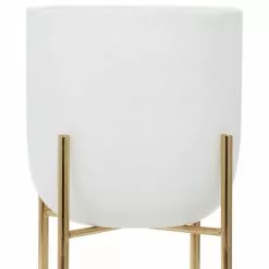 Brimfield & May Contemporary Style Large Round Metallic Metal Planters In Stands, Set Of 2 -Ceiling Lighting Shop 85f1f61c03bdcf26 7864 w800 h800 b1 p0