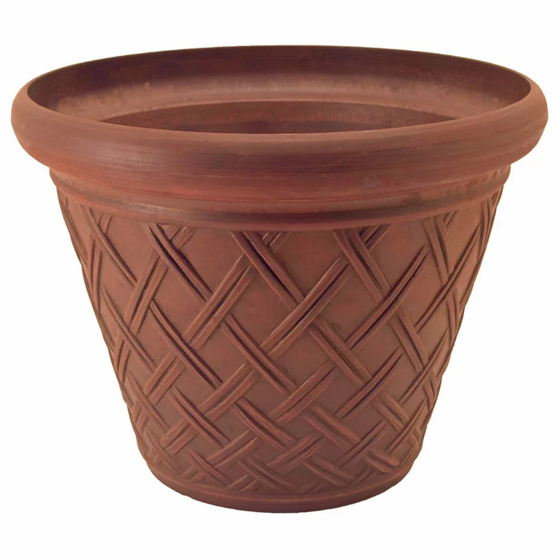 Arcadia Garden Products Basket-Weave Pot, Terra-Cotta 2 Arcadia Garden Products Basket-Weave Pot, Terra-Cotta - Image 2