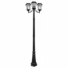 Gama Sonic Victorian Solar Lamp Post, Triple Lamp, GS-Solar LED Bulb, Black Finish