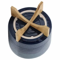 Sagebrook Home 11" Dotted Planter With Wood Stand, Blue -Ceiling Lighting Shop 8831b2a4023168a3 5591 w800 h800 b1 p0