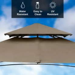 HIO 8 Ft. X 5 Ft. 2-Tier Steel Grill Gazebo With Shelves, Brown 10 HIO 8 Ft. X 5 Ft. 2-Tier Steel Grill Gazebo With Shelves, Brown -Ceiling Lighting Shop 88511efa01761167 8024 w800 h800 b0 p0