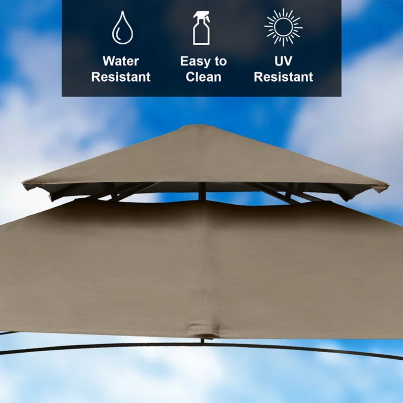 HIO 8 Ft. X 5 Ft. 2-Tier Steel Grill Gazebo With Shelves, Brown 5 HIO 8 Ft. X 5 Ft. 2-Tier Steel Grill Gazebo With Shelves, Brown - Image 5