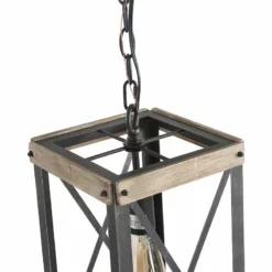 LNC Lighting LNC 1-Light Foyer Farmhouse Rustic Cage Wood Pendant Hanging Lantern Chandeliers -Ceiling Lighting Shop 894146cf0c420aeb 7471 w800 h800 b1 p0