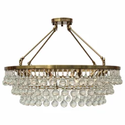 Lightupmyhome Celeste 32" Glass Drop Chandelier, Brass, Hanging Or Flush Mount -Ceiling Lighting Shop 894152120e3994c1 5021 w800 h800 b1 p0