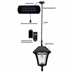 Gama Sonic 105BCX01 Baytown II Solar Powered 10"W 2700K LED - Black -Ceiling Lighting Shop 895112780d9eb36e 9598 w800 h800 b1 p0