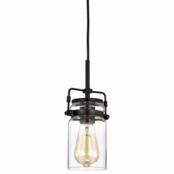 Edvivi Lighting 1-Light Oil Rubbed Bronze Pendant With Glass Jar Sconces -Ceiling Lighting Shop 89a131d70f8e88aa 4525 w800 h800 b1 p0