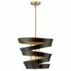 Trade Winds Lighting Trade Winds Ribbon 4-Light Pendant Light In Matte Black