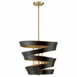 Trade Winds Lighting Trade Winds Ribbon 4-Light Pendant Light In Matte Black