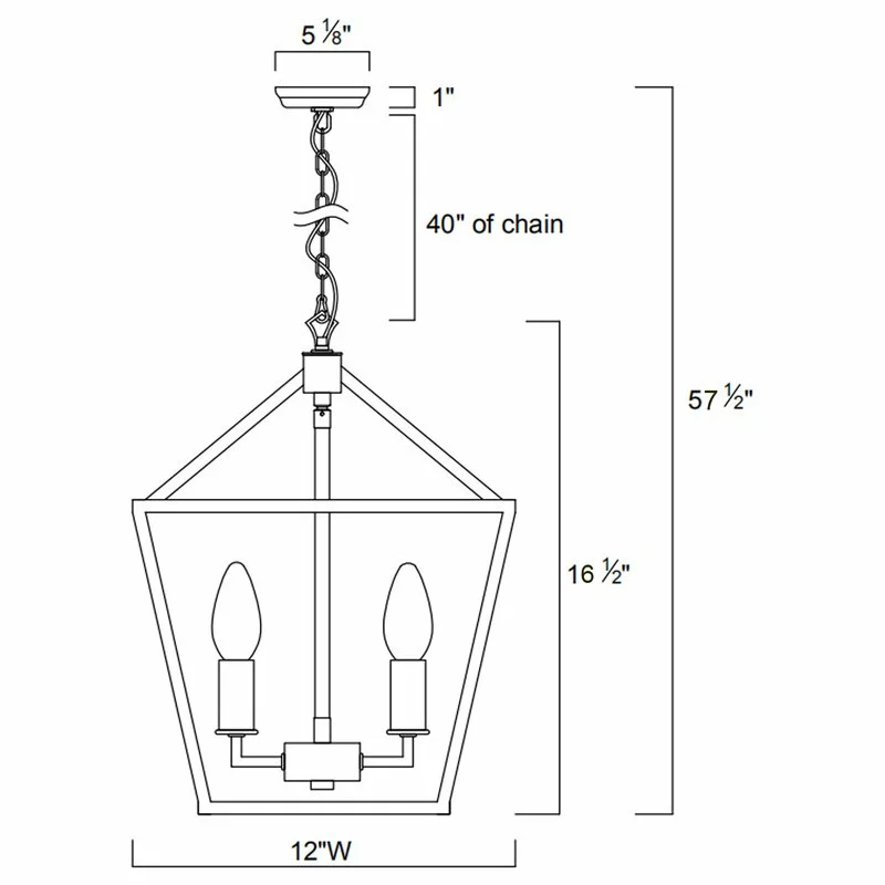 Edvivi Lighting 4-Light Brushed Nickel Lantern Pendant Chandelier 12" 5 Edvivi Lighting 4-Light Brushed Nickel Lantern Pendant Chandelier 12" - Image 5