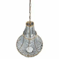 CREATIVE CO-OP Metal Chandelier With Wood Beads, Blue And Gray -Ceiling Lighting Shop 8a9150eb0ea2e067 9931 w800 h800 b1 p0