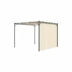 Vida XL International B.V. VidaXL Garden Gazebo With Side Curtain 118.1"x118.1"x88.6" Cream Sunshade -Ceiling Lighting Shop 8ac1852603aa26bc 2952 w800 h800 b1 p0