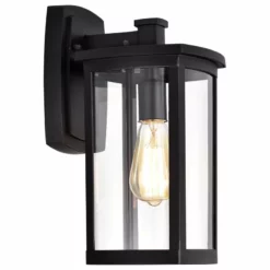 CHLOE Lighting, Inc. CHLOE Lighting QUILL Transitional 1-Light Textured Black Outdoor Wall Sconce