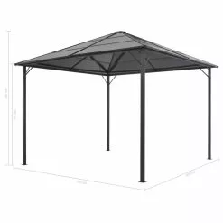Vida XL International B.V. VidaXL Gazebo With Roof Aluminum Black Outdoor Patio Canopy Shelter Party Tent -Ceiling Lighting Shop 8c0184a902600b7b 8281 w800 h800 b1 p0