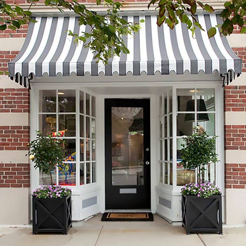 Awntech Corporation 5' Nantucket Window, Entry Awning, 31" Hx24" D, Gray/White 2 Awntech Corporation 5' Nantucket Window, Entry Awning, 31" Hx24" D, Gray/White - Image 2