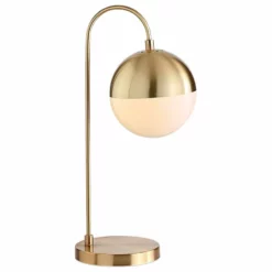 Aiwen Modern Industrial Brass Metal Glass Ball Shade Metal Gold Arched Table Lamp