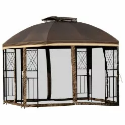 VidaDeals Outdoor 10'x10" Gazebo - Brown