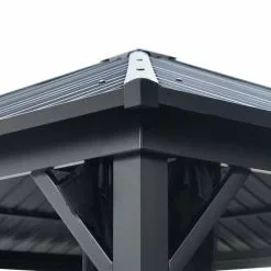 GDFStudio Hester Outdoor Modern Aluminum Hardtop Gazebo, Black 11 GDFStudio Hester Outdoor Modern Aluminum Hardtop Gazebo, Black -Ceiling Lighting Shop 8df1c90c0f906b58 9359 w800 h800 b0 p0