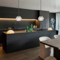 Globe Electric Harrow 1-Light Matte Black Pendant, Clear Glass Shade -Ceiling Lighting Shop 8e7141a40bec9566 8586 w800 h800 b0 p0