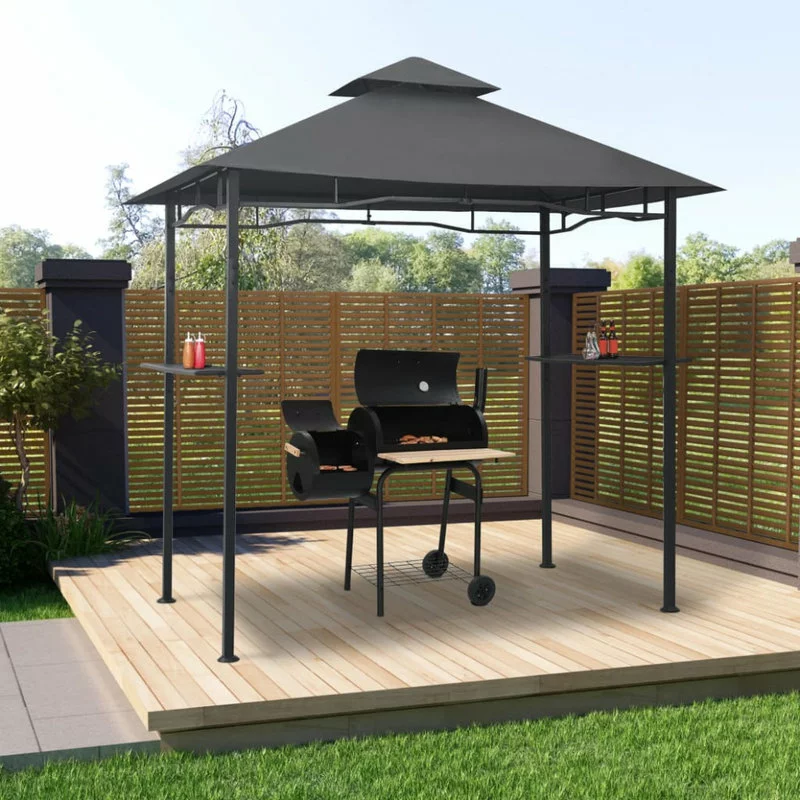Vida XL International B.V. VidaXL BBQ Gazebo Anthracite Steel Outdoor Canopy Shelter Party Tent Marquee 2 Vida XL International B.V. VidaXL BBQ Gazebo Anthracite Steel Outdoor Canopy Shelter Party Tent Marquee - Image 2
