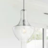 JONATHAN Y Watts 10.5" Glass, Metal LED Pendant, Chrome/Clear, Width: 10.5"