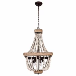 Whoselamp Farmhouse 4-Light Wood Beaded Chandelier Candle Empire Chandeliers -Ceiling Lighting Shop 8f1111560d1f20ed 6576 w800 h800 b1 p0