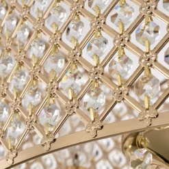 Edvivi Lighting 6-Light Gold Round Beaded Drum Chandelier With Hanging Crystals -Ceiling Lighting Shop 8f8133c90fc2fbc5 0991 w800 h800 b0 p0