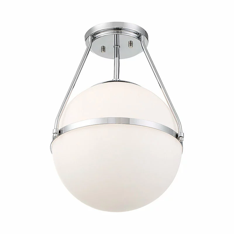 Helmsman Lighting Works 1-Light Semi-Flush Mount, Chrome 4 Helmsman Lighting Works 1-Light Semi-Flush Mount, Chrome - Image 4