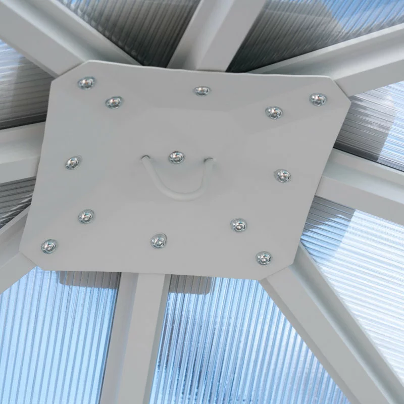 GDFStudio GDF Studio Halley Outdoor 10'x10' Aluminum Framed Gazebo, No Curtains, White 6 GDFStudio GDF Studio Halley Outdoor 10'x10' Aluminum Framed Gazebo, No Curtains, White - Image 6