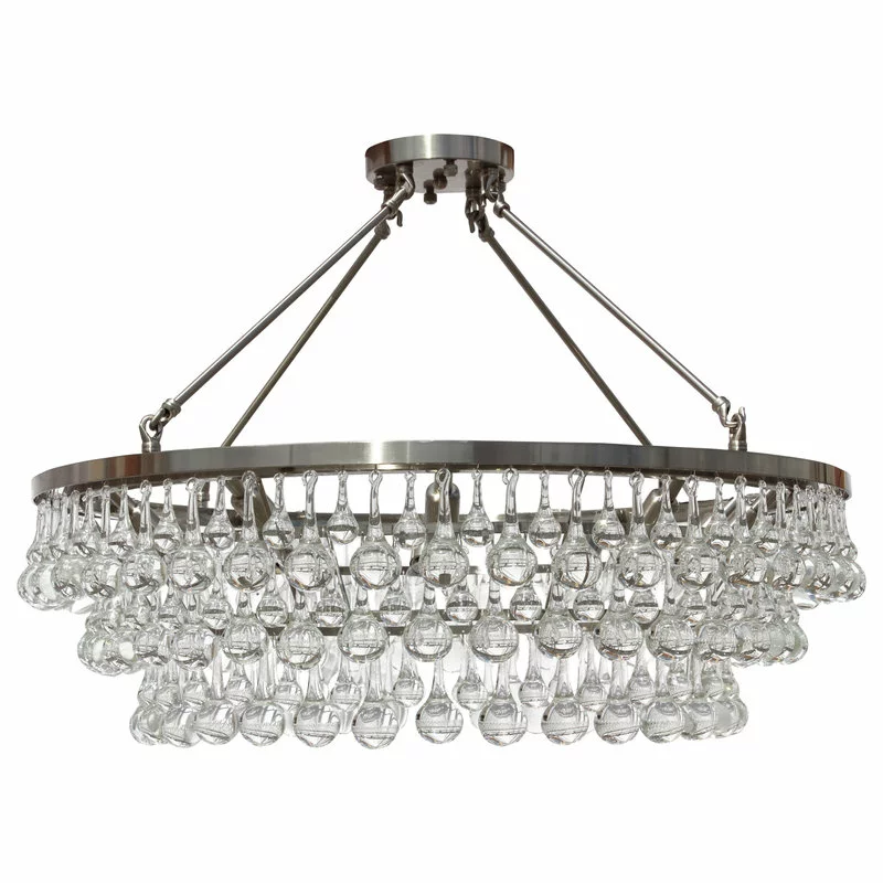Lightupmyhome Celeste 32" Glass Drop Chandelier, Chrome, Hanging Or Flush Mount 4 Lightupmyhome Celeste 32" Glass Drop Chandelier, Chrome, Hanging Or Flush Mount - Image 4