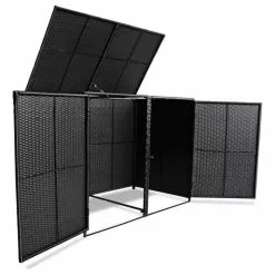 Vida XL International B.V. VidaXL Double Wheelie Bin Shed Poly Rattan Wicker Black Garden Dustbin Storage -Ceiling Lighting Shop 90d11ba60cd1aaae 1792 w800 h800 b1 p0