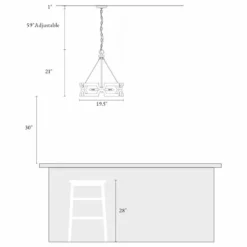 LNC Lighting LNC 3-Light Farmhouse Drum Distressed White Wood And Metal Dimmable Chandelier -Ceiling Lighting Shop 91e10589034d296d 9990 w800 h800 b1 p0