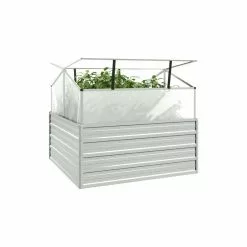 Vida XL International B.V. VidaXL Garden Raised Bed With Greenhouse Silver Outdoor Planter Flower Box 10 Vida XL International B.V. VidaXL Garden Raised Bed With Greenhouse Silver Outdoor Planter Flower Box -Ceiling Lighting Shop 92215d300311cb41 8878 w800 h800 b1 p0
