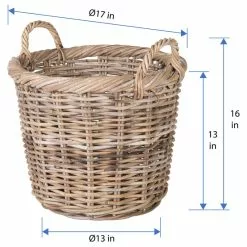 KOUBOO Kobo Rattan Round Basket And Planter, Gray-Brown -Ceiling Lighting Shop 9221e1590de9887a 0651 w800 h800 b1 p0